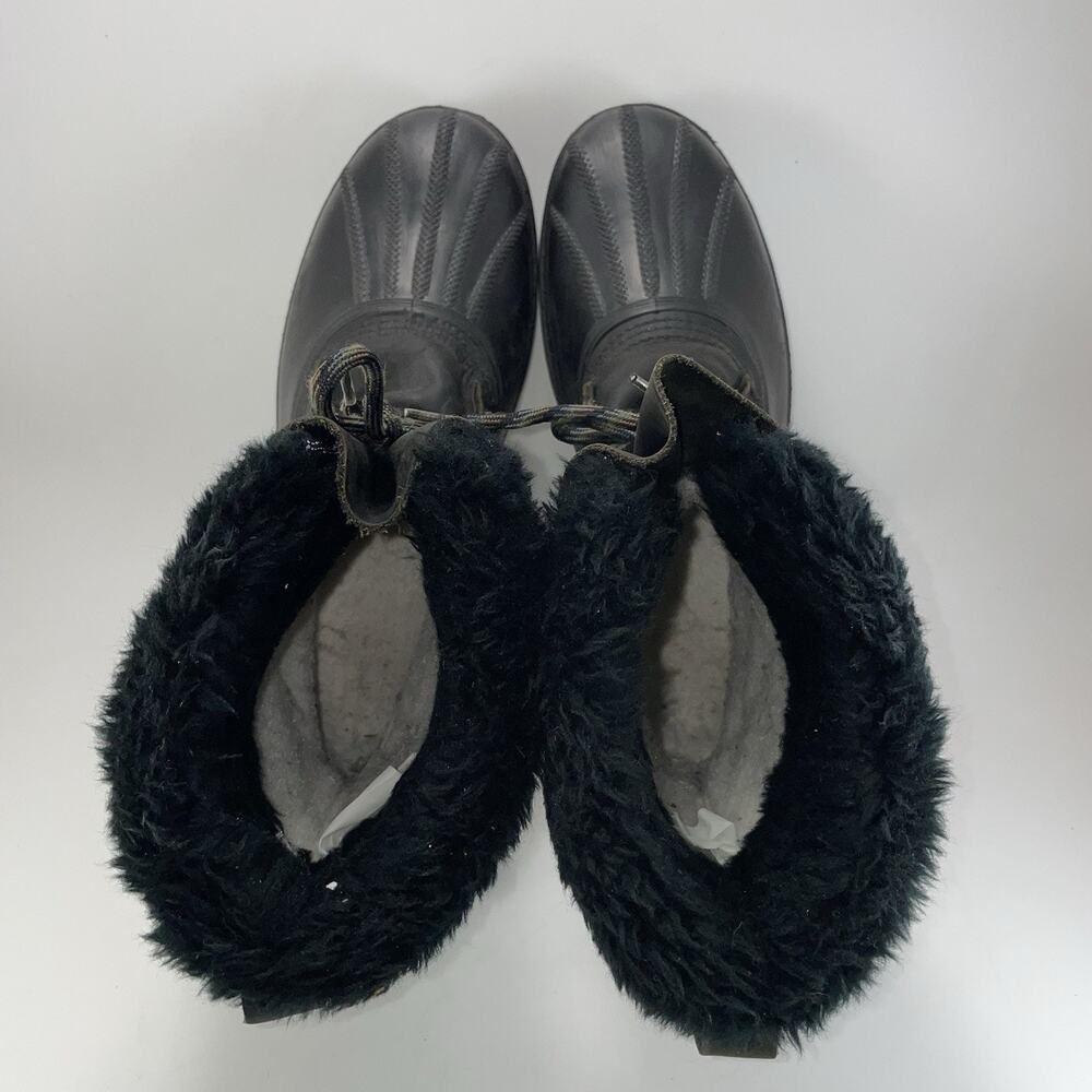 Sorel Caribou Winter Boots Mens Size 10 Waterproof Black Leather Lined Lace Up - Picture 6 of 11